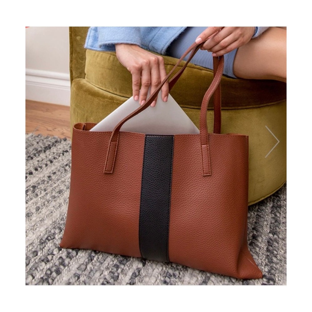 Vince Camuto Brown Leather Luck Tote Handbag